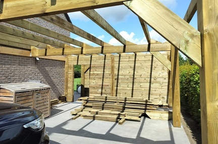 Carport toit plat 5,5x9,10m avec abri intégré
